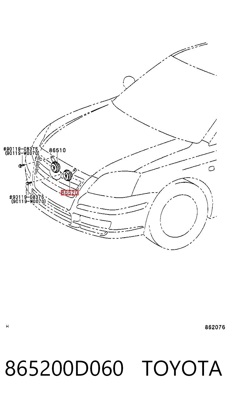 865200D060 Toyota Sygnał dźwiękowy (klakson)