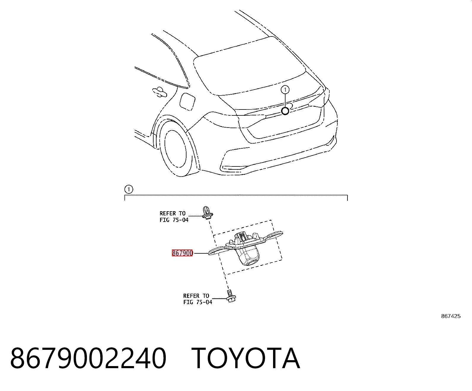 8679002240 Toyota Kamera systemu zapewnienia widoczności