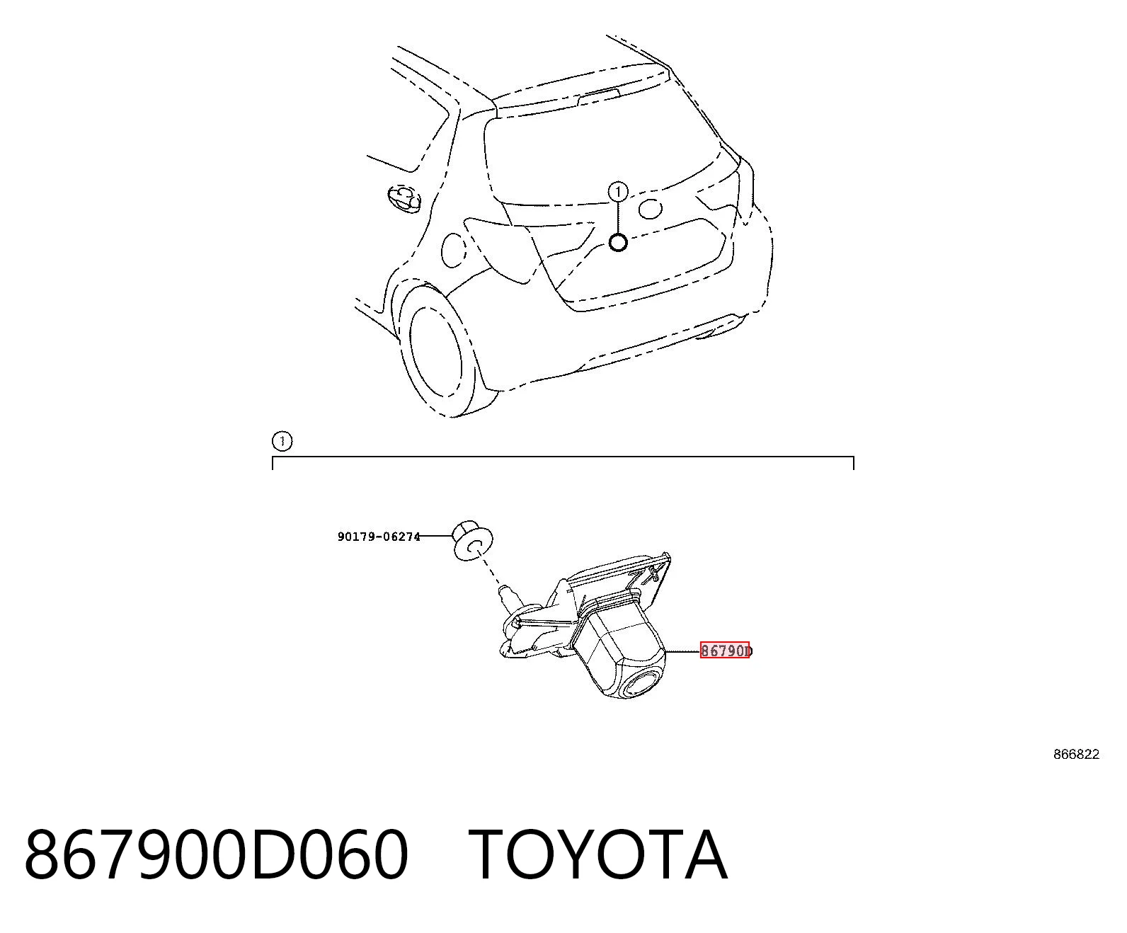 867900D060 Toyota Kamera systemu zapewnienia widoczności
