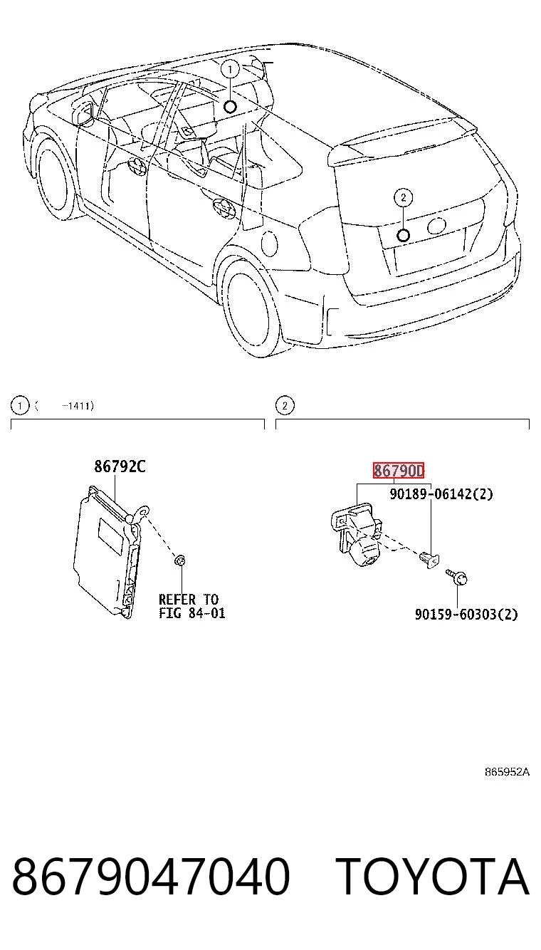 8679047040 Toyota Kamera systemu zapewnienia widoczności