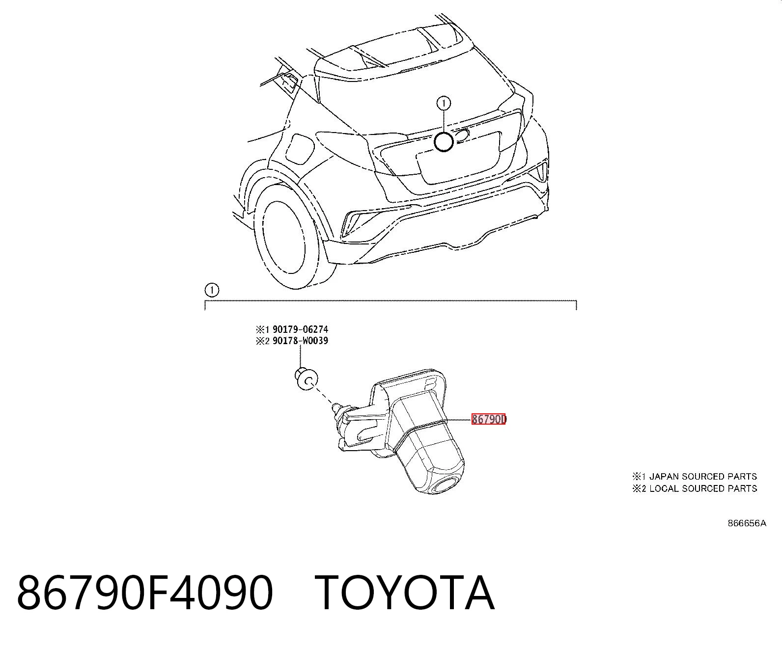 86790F4090 Toyota Kamera systemu zapewnienia widoczności