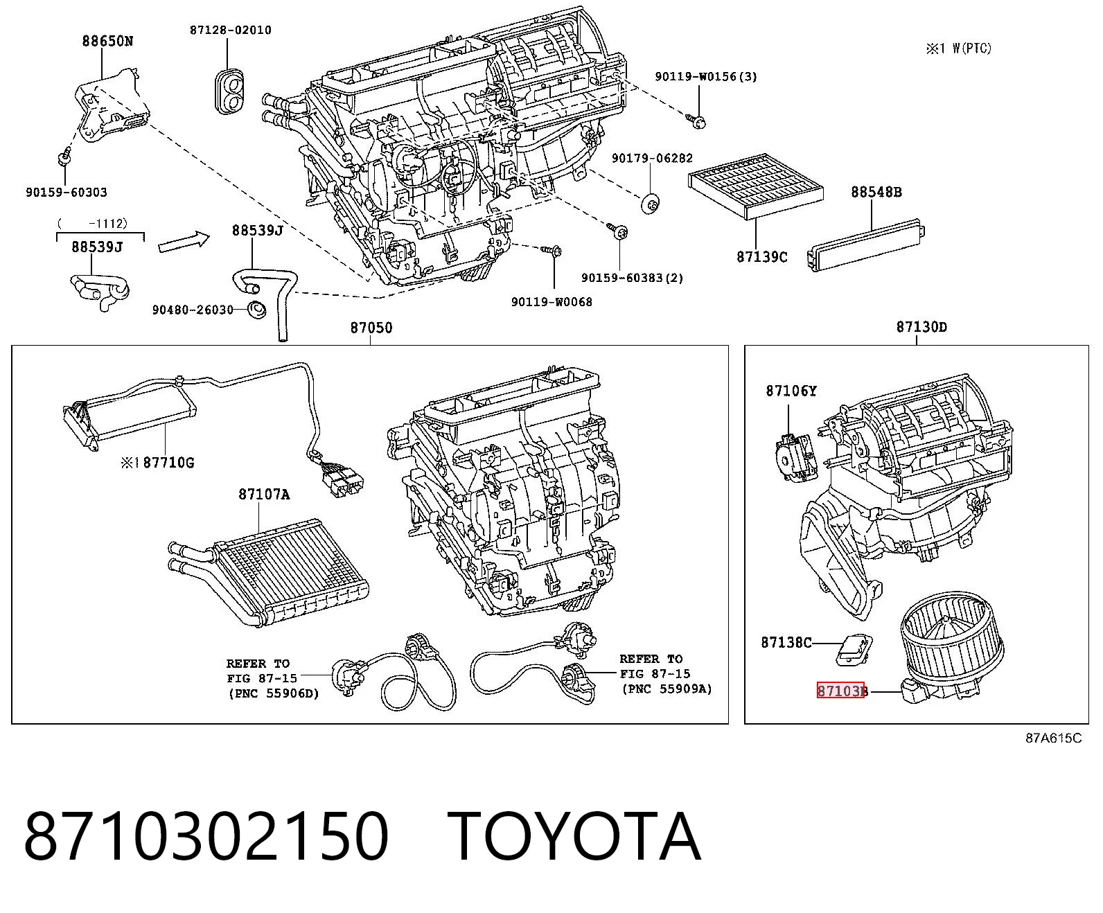8710302150 Toyota Silniczek wentylatora nagrzewnicy (ogrzewacza wnętrza)