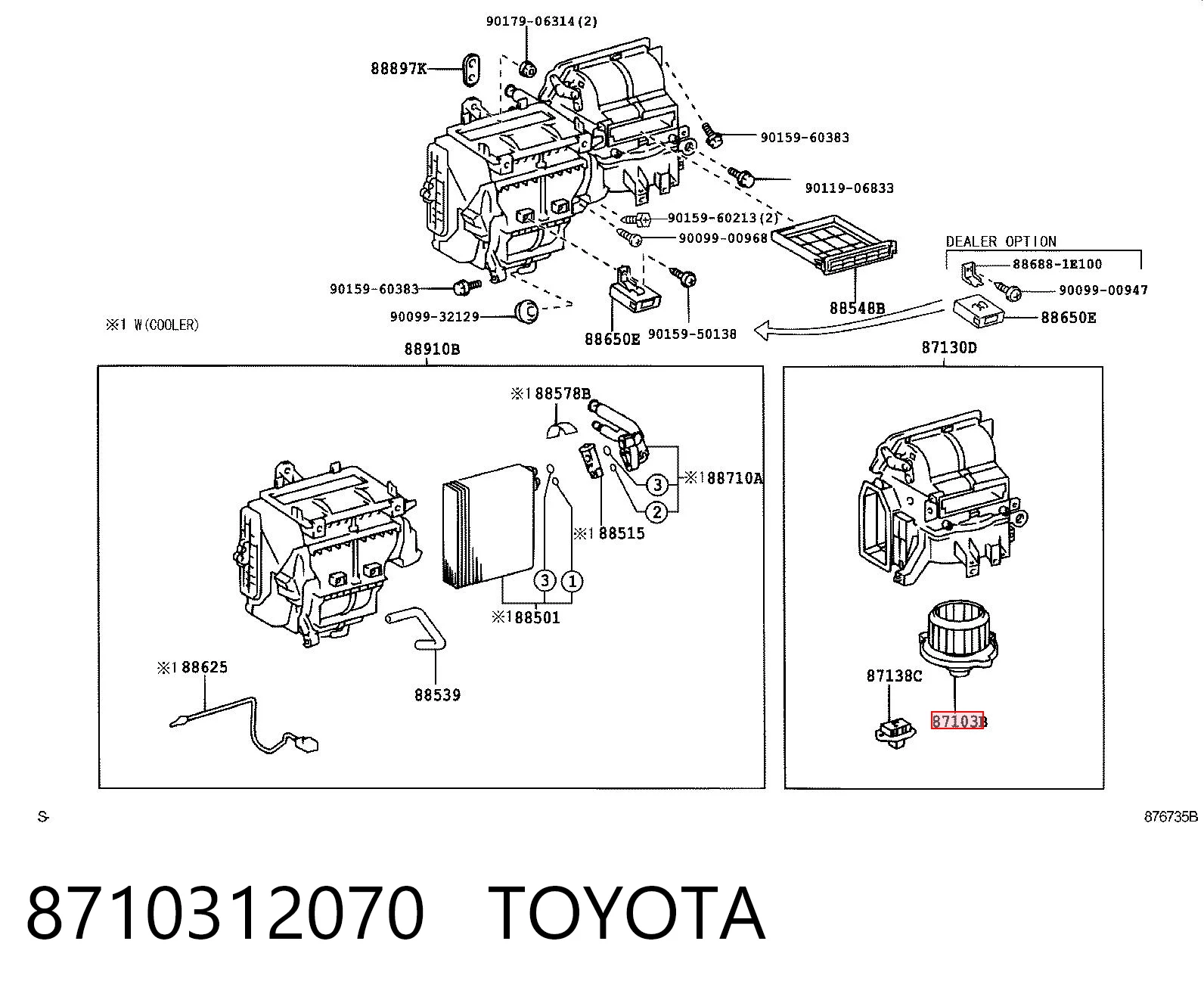8710312070 Toyota Silniczek wentylatora nagrzewnicy (ogrzewacza wnętrza)