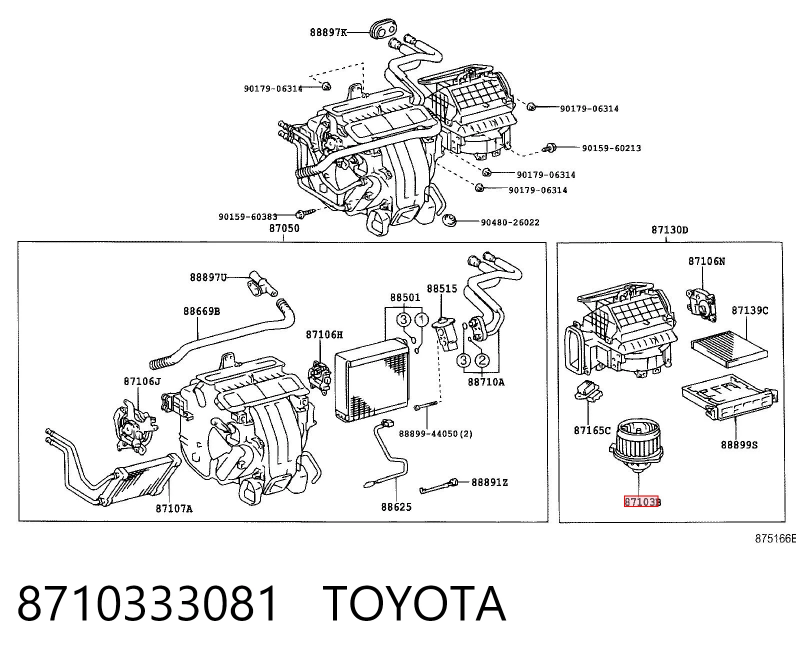8710333081 Toyota Silniczek wentylatora nagrzewnicy (ogrzewacza wnętrza)