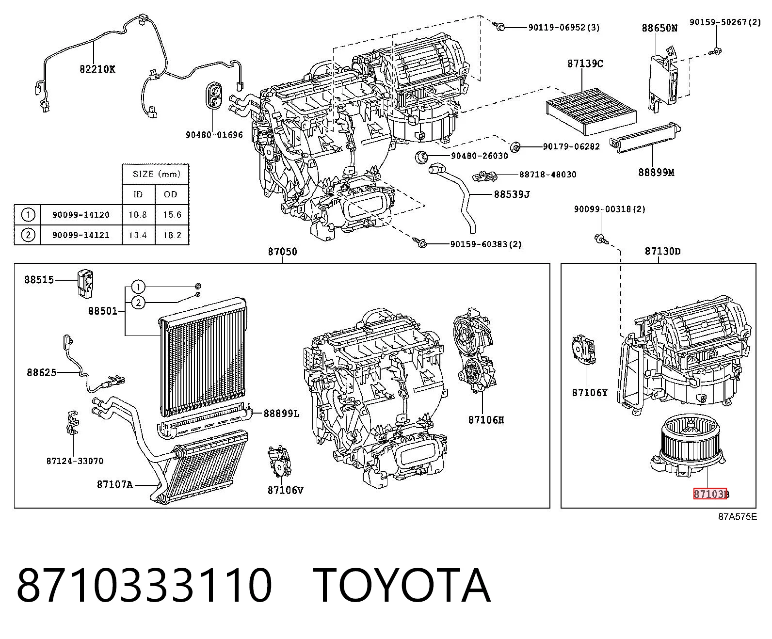 8710333110 Toyota Silniczek wentylatora nagrzewnicy (ogrzewacza wnętrza)
