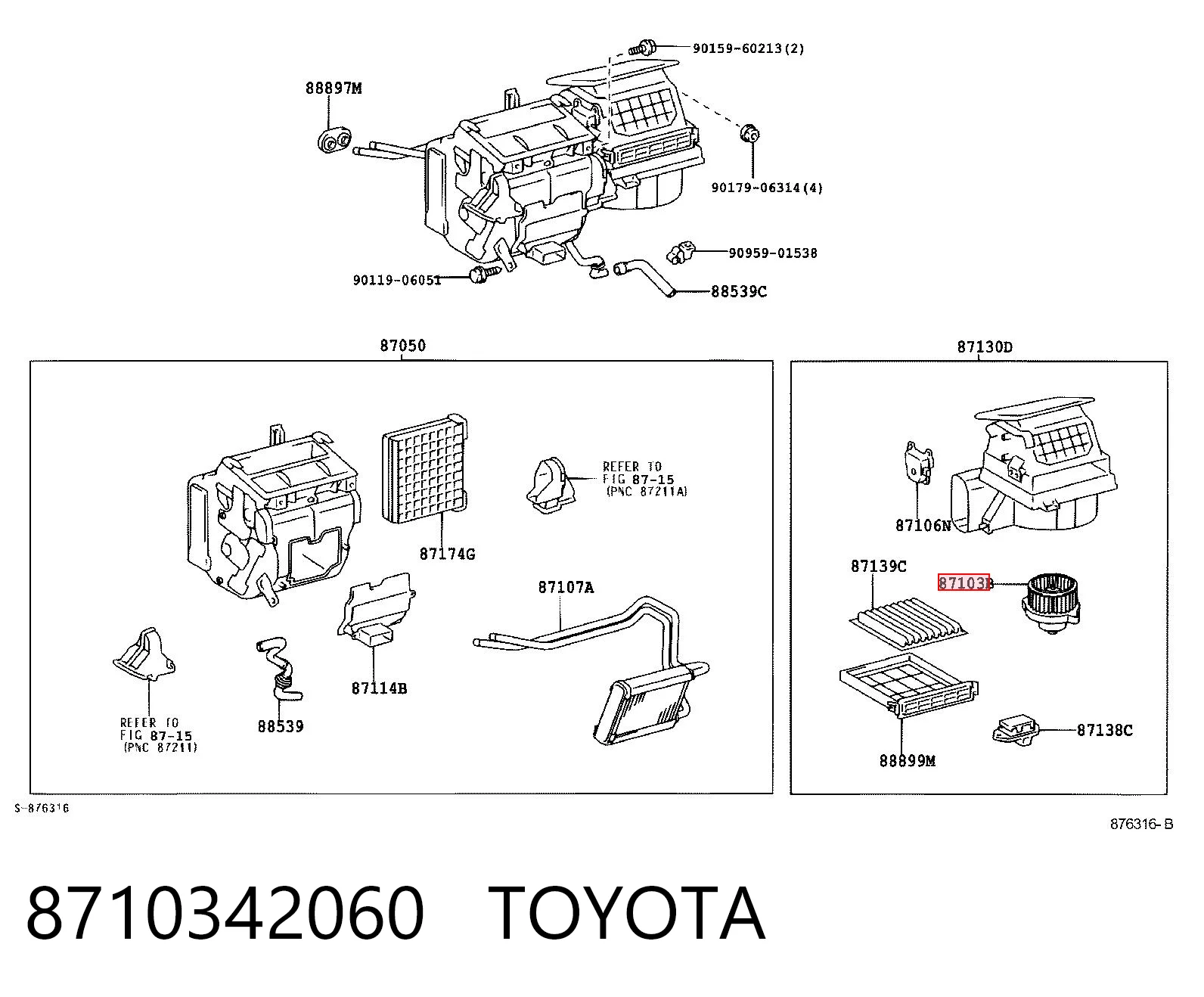 8710342060 Toyota Silniczek wentylatora nagrzewnicy (ogrzewacza wnętrza)