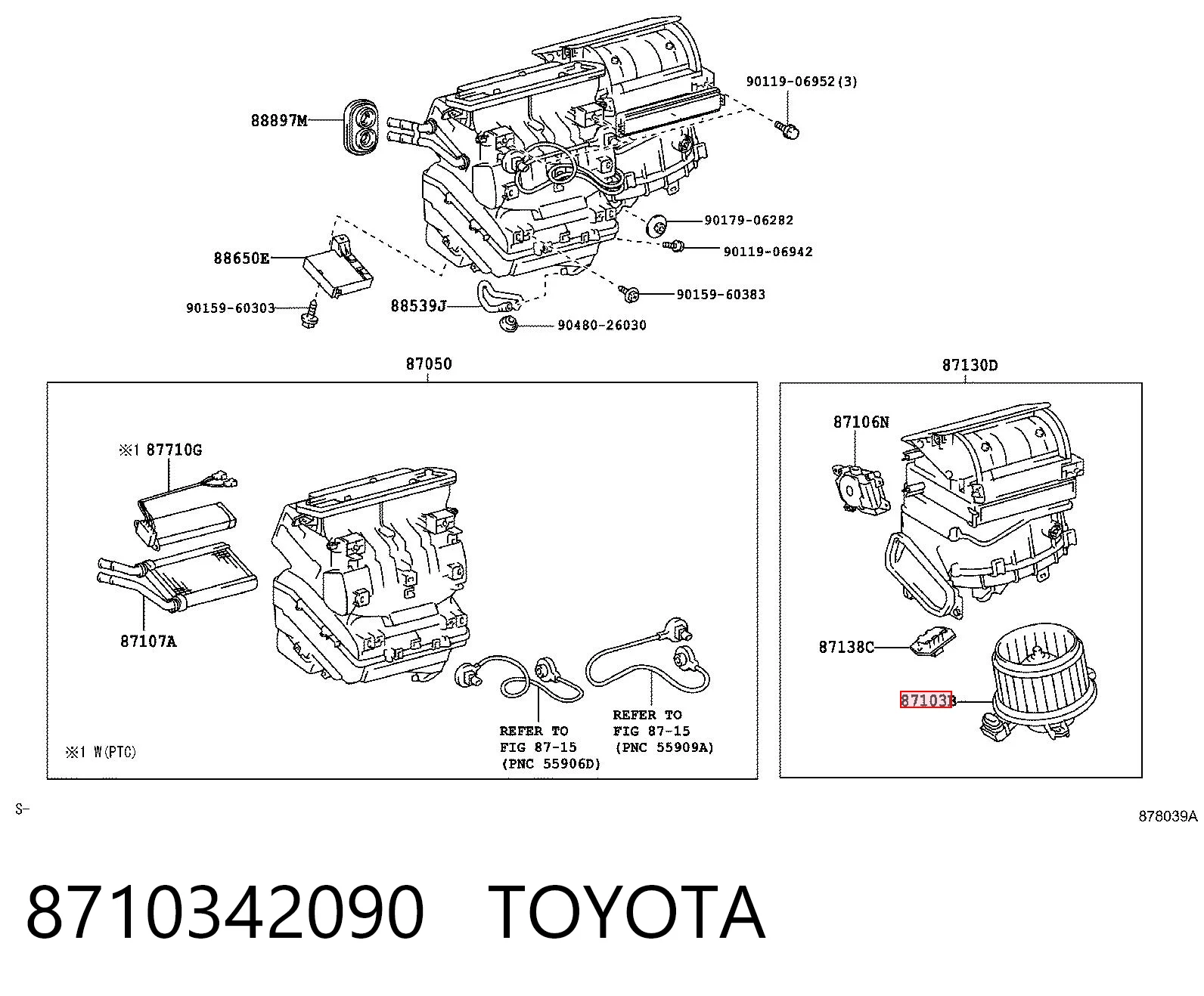 8710342090 Toyota Silniczek wentylatora nagrzewnicy (ogrzewacza wnętrza)