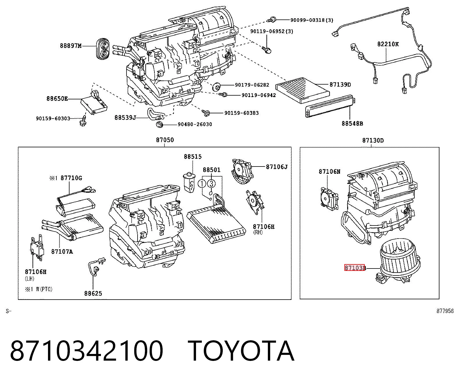 8710342100 Toyota Silniczek wentylatora nagrzewnicy (ogrzewacza wnętrza)