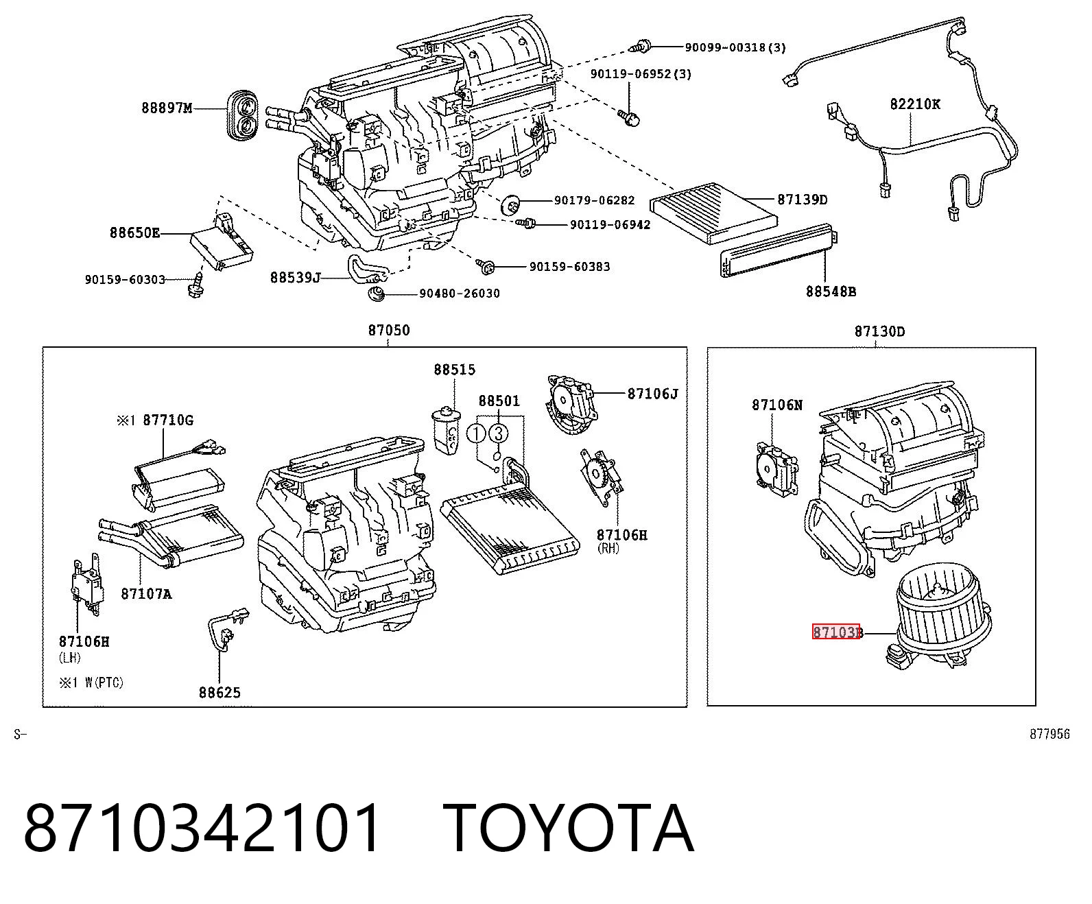 8710342101 Toyota Silniczek wentylatora nagrzewnicy (ogrzewacza wnętrza)