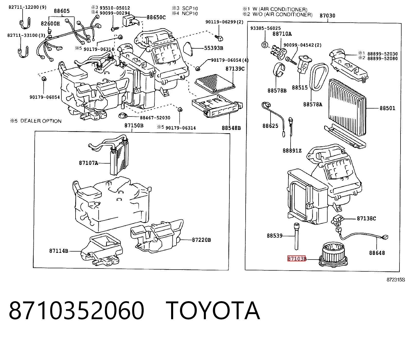 8710352060 Toyota Silniczek wentylatora nagrzewnicy (ogrzewacza wnętrza)