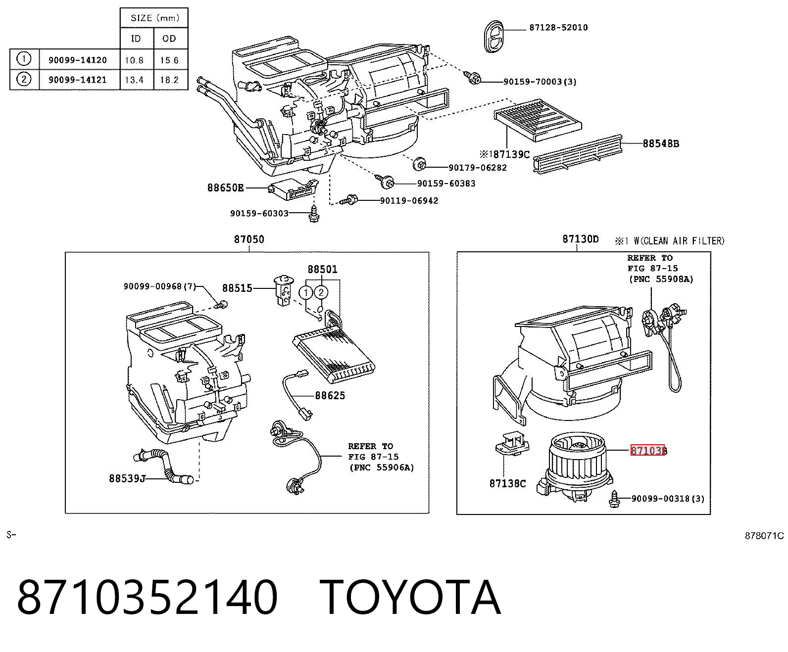 Silniczek wentylatora nagrzewnicy (ogrzewacza wnętrza) do Toyota Yaris  SP90