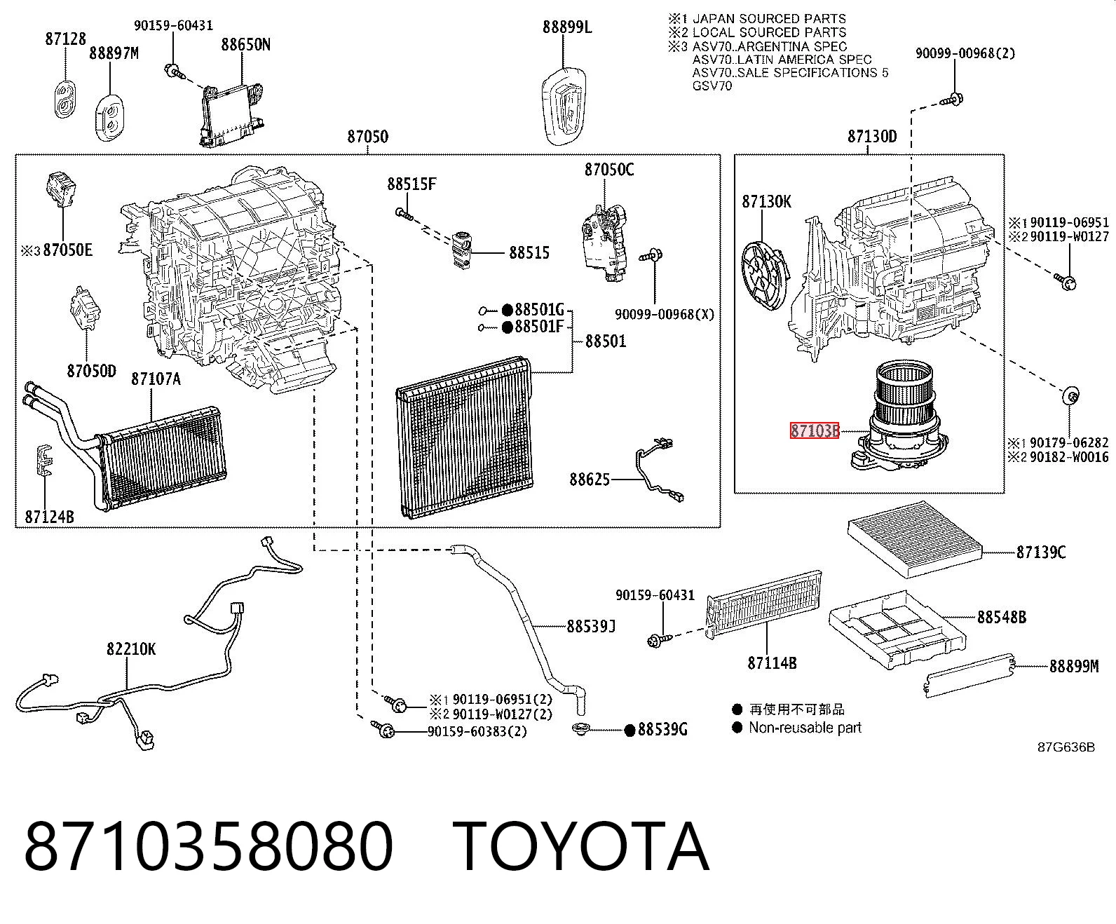 8710358080 Toyota Silniczek wentylatora nagrzewnicy (ogrzewacza wnętrza)