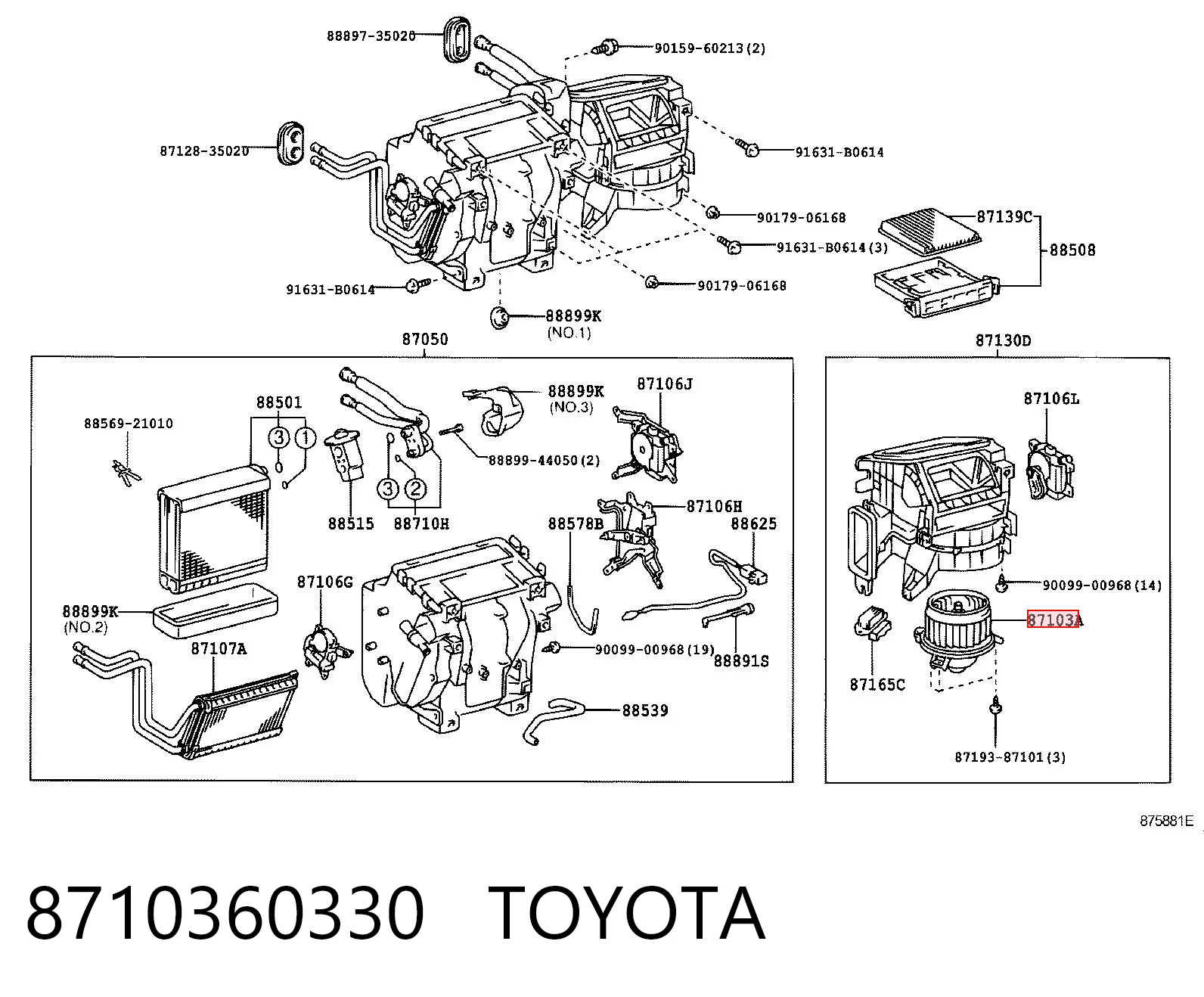 8710360330 Toyota Silniczek wentylatora nagrzewnicy (ogrzewacza wnętrza)