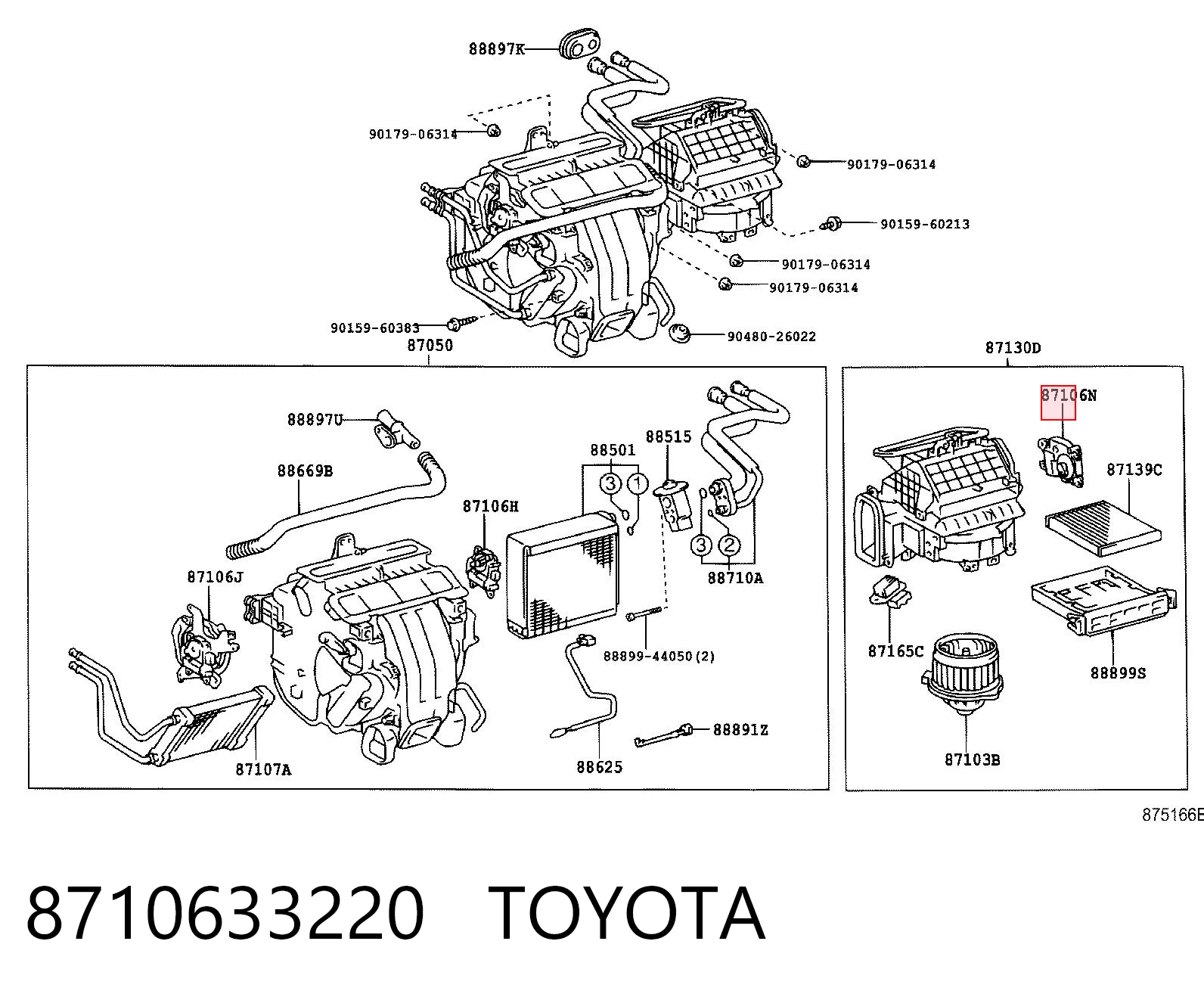 8710633220 Toyota Silniczek klapy nagrzewnicy