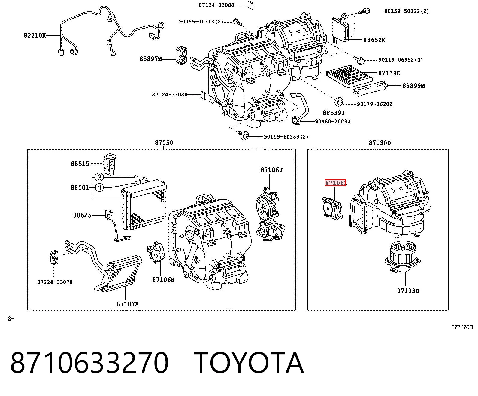 8710633270 Toyota Silniczek klapy nagrzewnicy