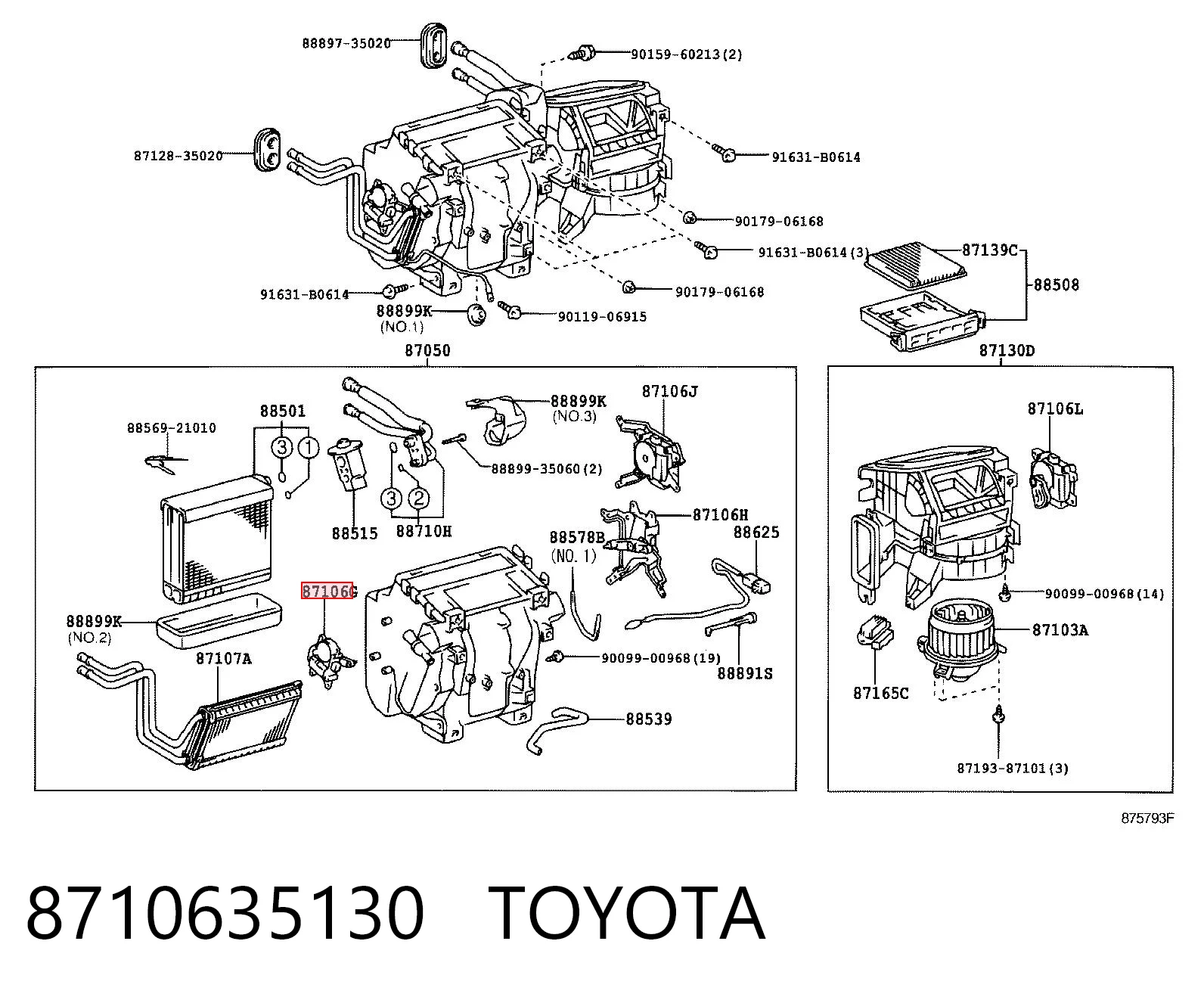 8710635130 Toyota Silniczek klapy nagrzewnicy
