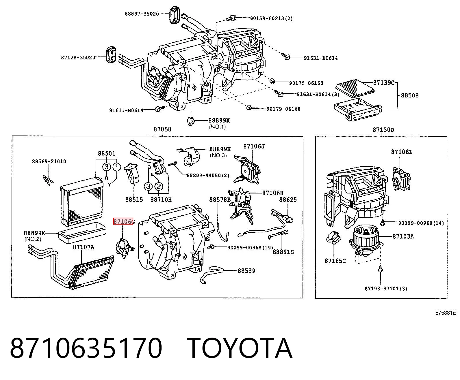 8710635170 Toyota Silniczek klapy nagrzewnicy