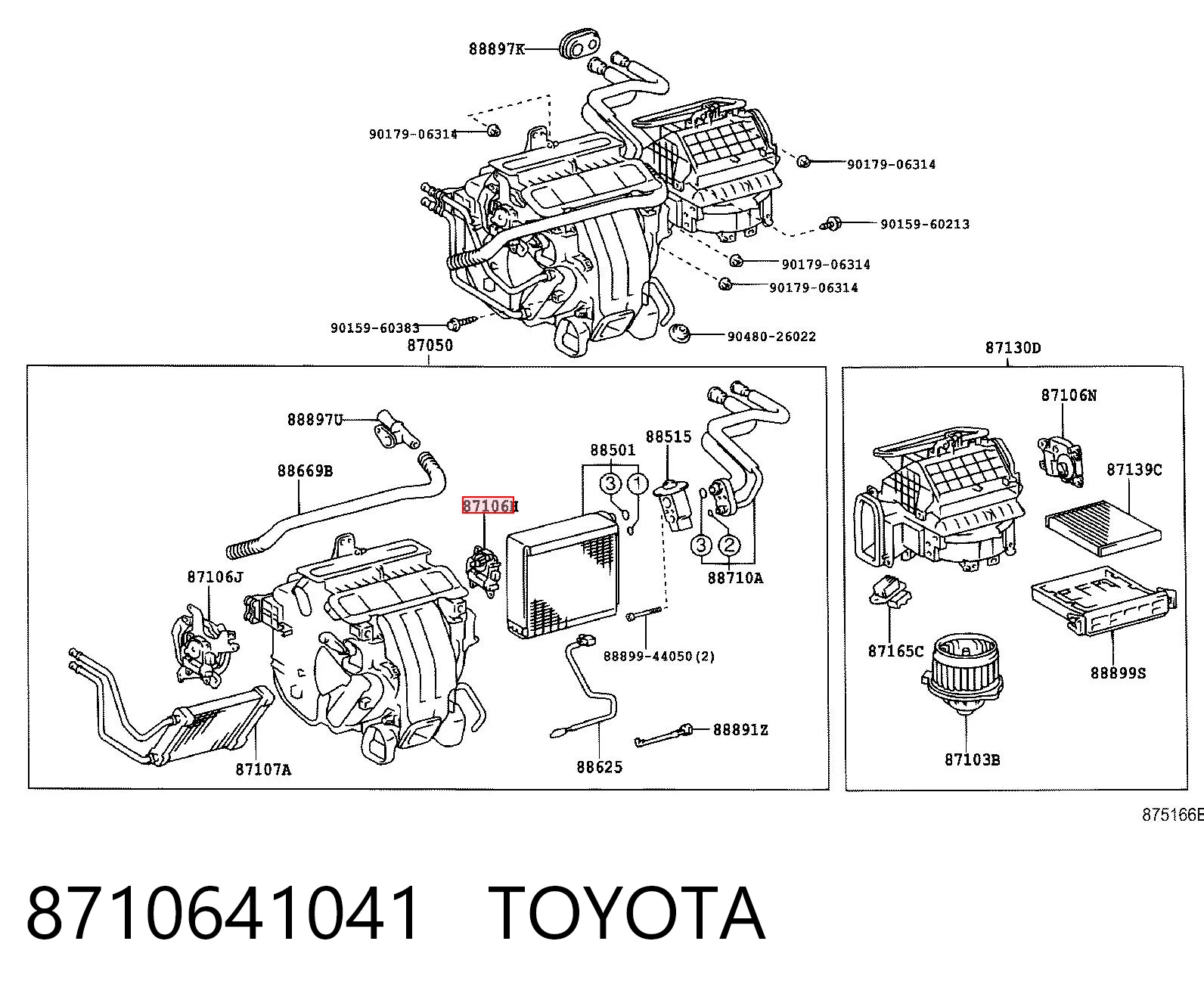 8710641041 Toyota Silniczek klapy nagrzewnicy