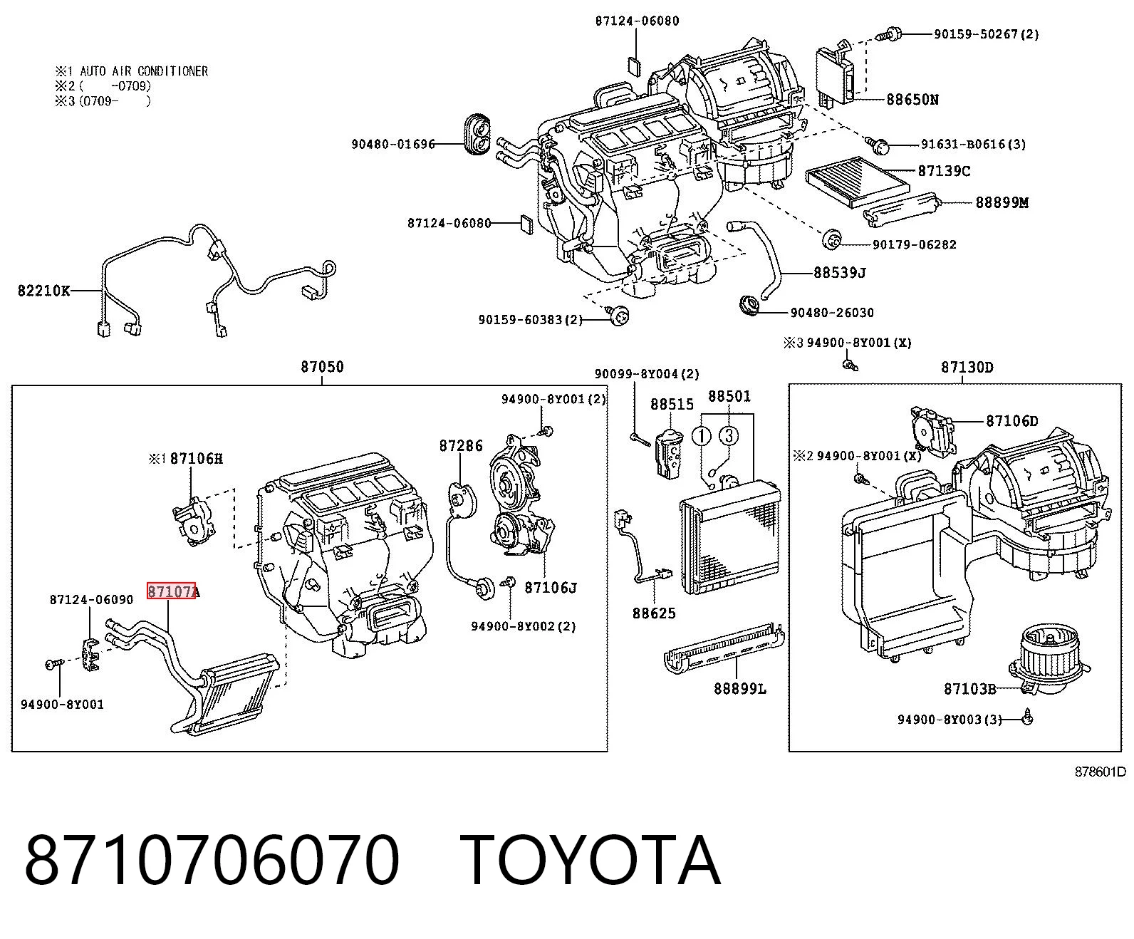 8710706070 Toyota Chłodnica nagrzewnicy (ogrzewacza)
