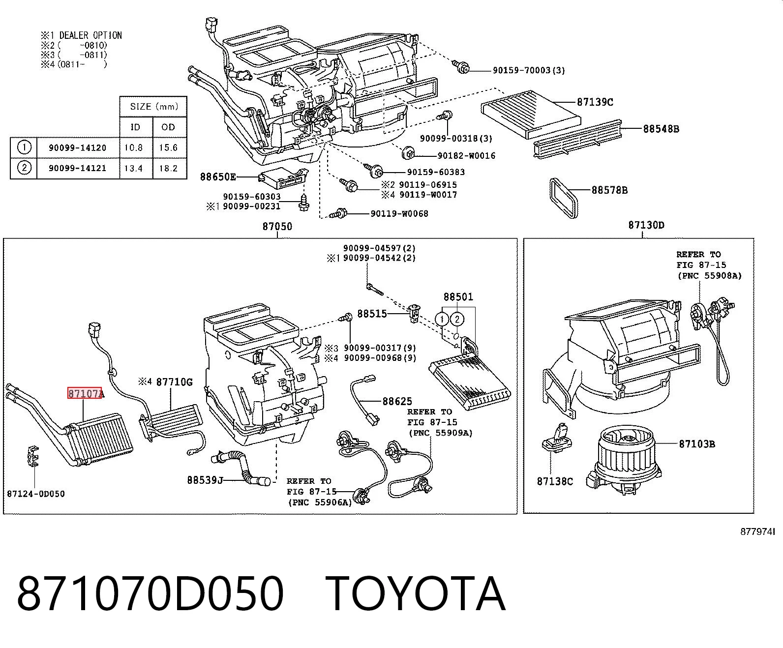 Do koszyka Chłodnica nagrzewnicy (ogrzewacza) Toyota Yaris  SP90