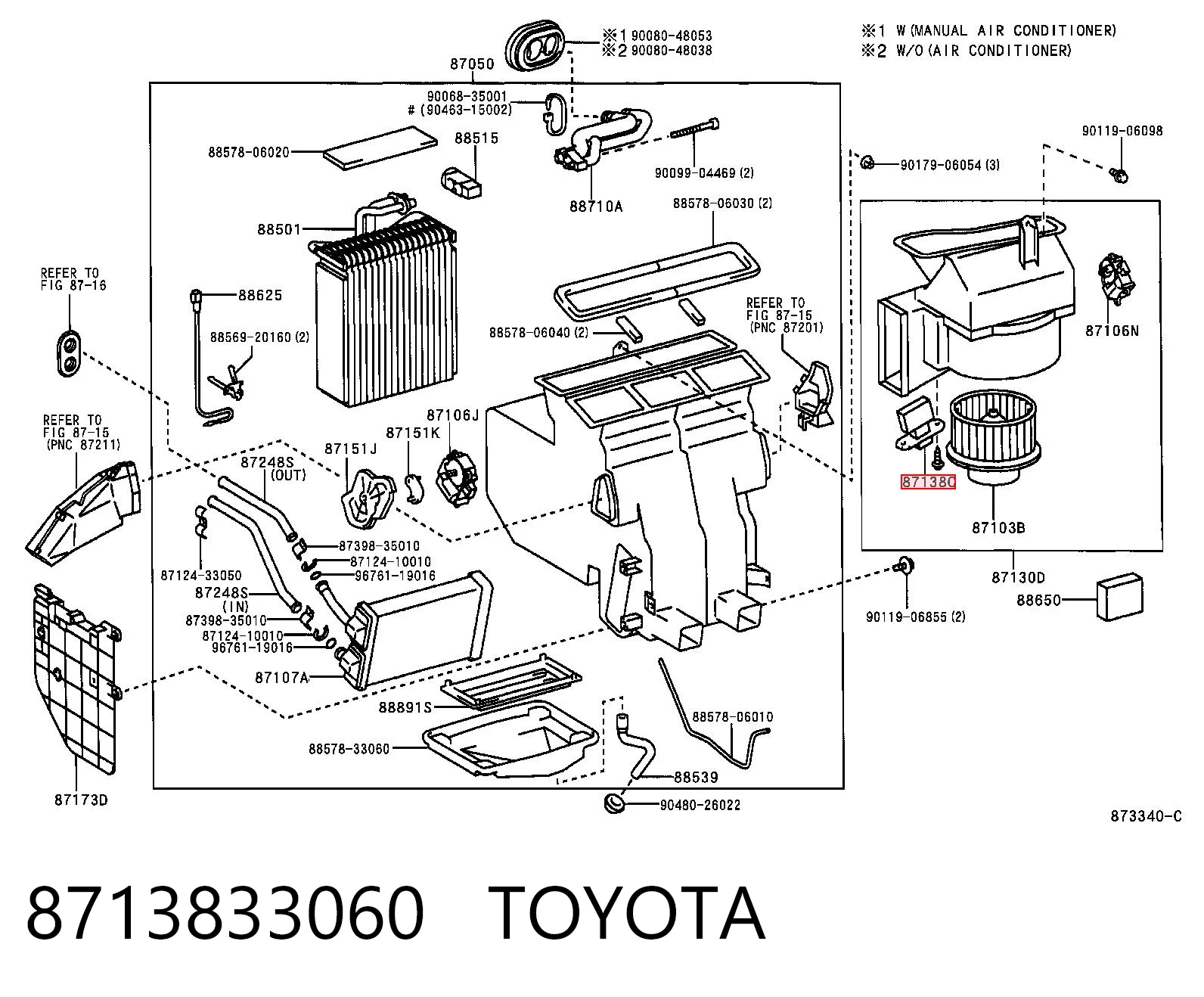 8713833060 Toyota Rezystor wentylatora nagrzewnicy (ogrzewacza kabiny)