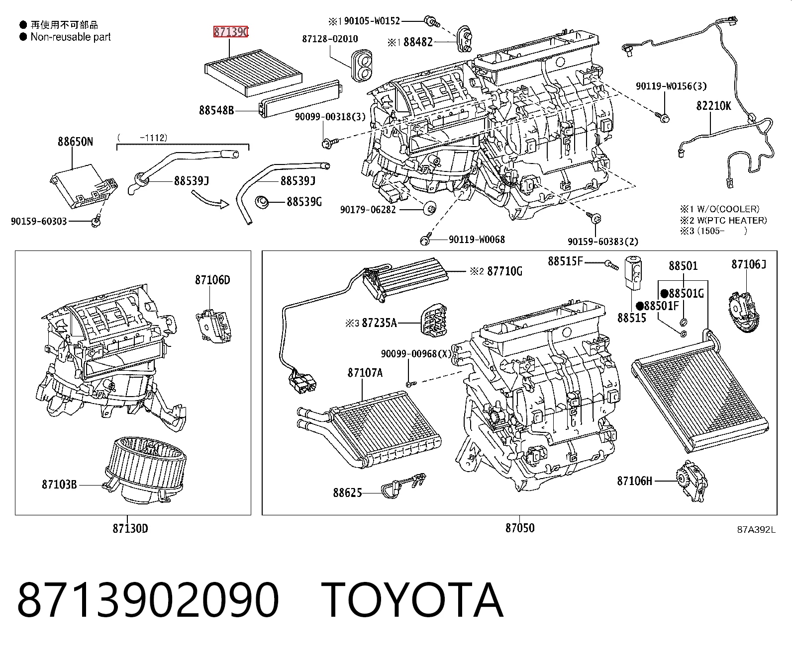 8713902090 Toyota Filtr kabiny
