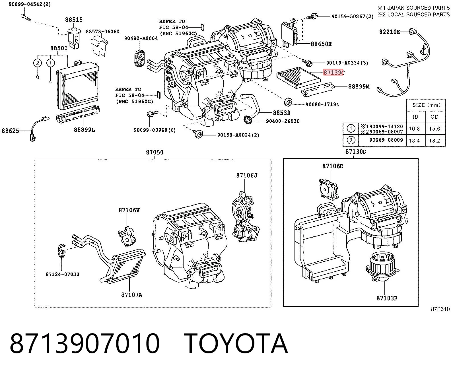 8713907010 Toyota Filtr kabiny