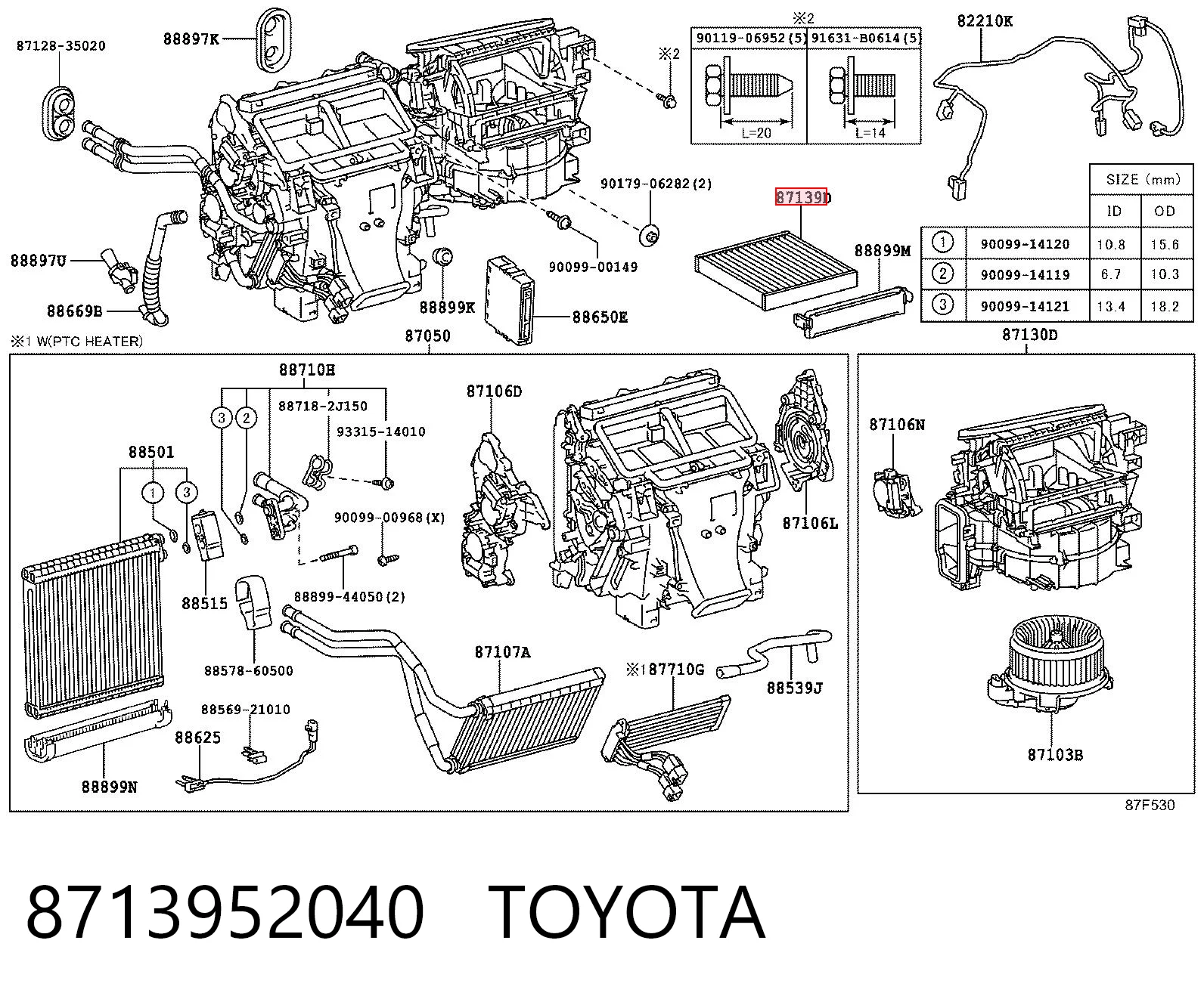 8713952040 Toyota Filtr kabiny