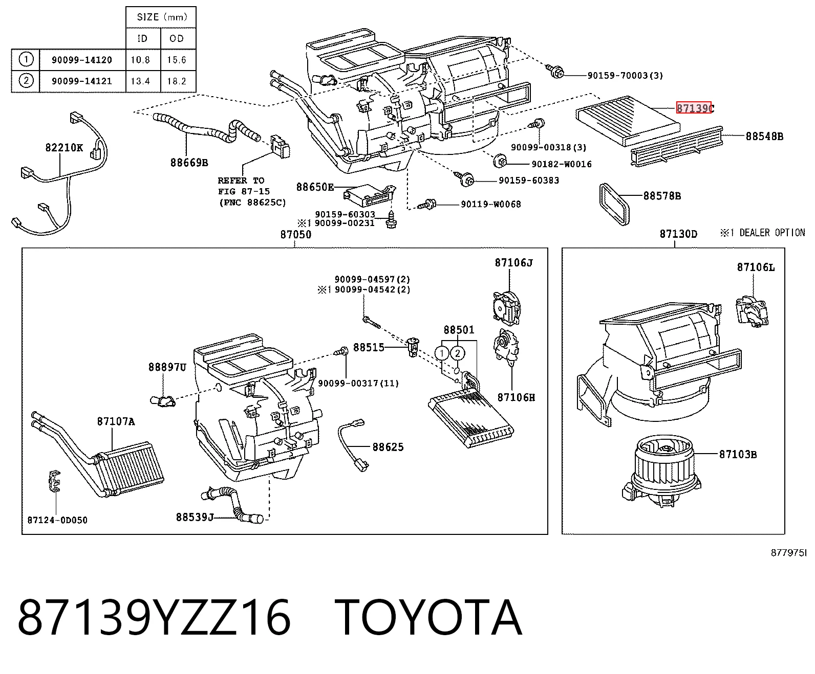 87139YZZ16 Toyota Filtr kabiny