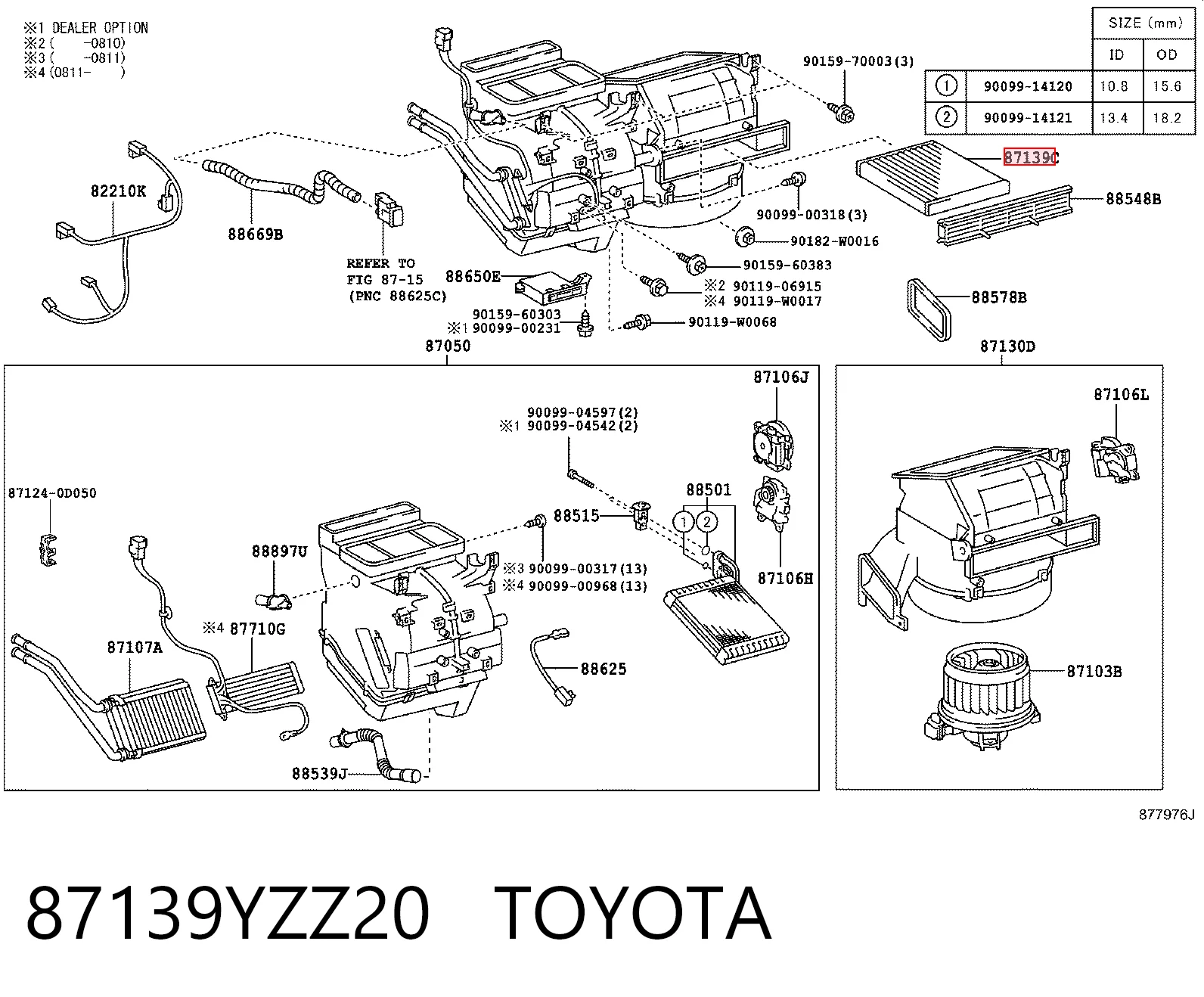 87139YZZ20 Toyota Filtr kabiny