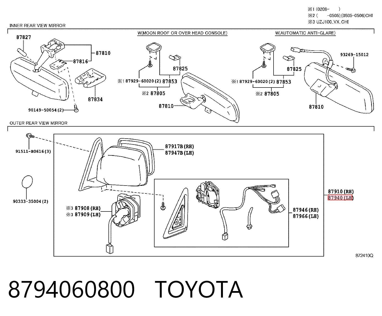 Kupić Lusterko wsteczne lewe Toyota Land Cruiser J9 w dobrej cenie
