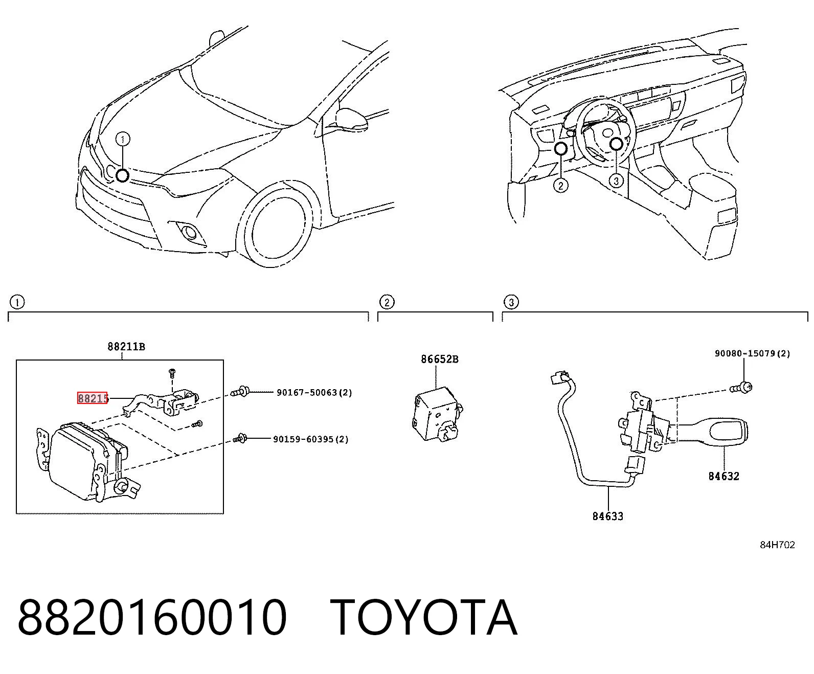 8820160010 Toyota Mocowanie radaru do tempomatu (distronic)