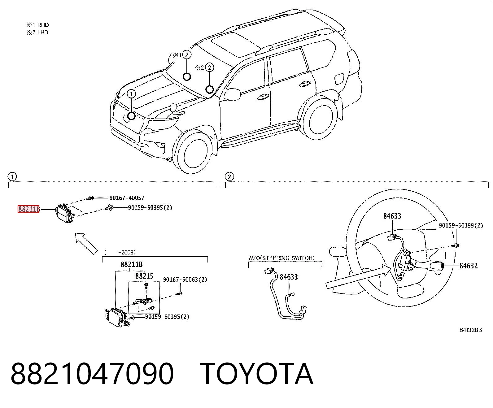 8821047090 Toyota Czujnik Radarowy odległości