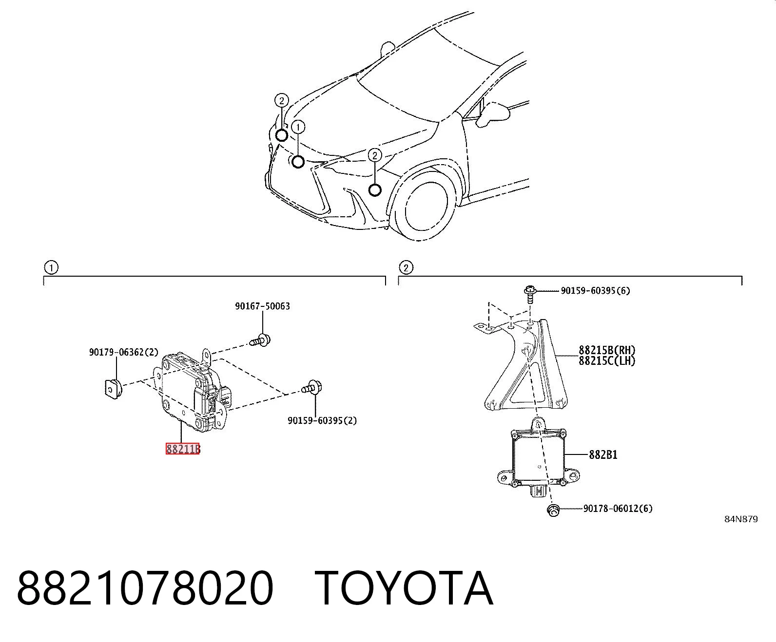 8821078020 Toyota Czujnik Radarowy odległości