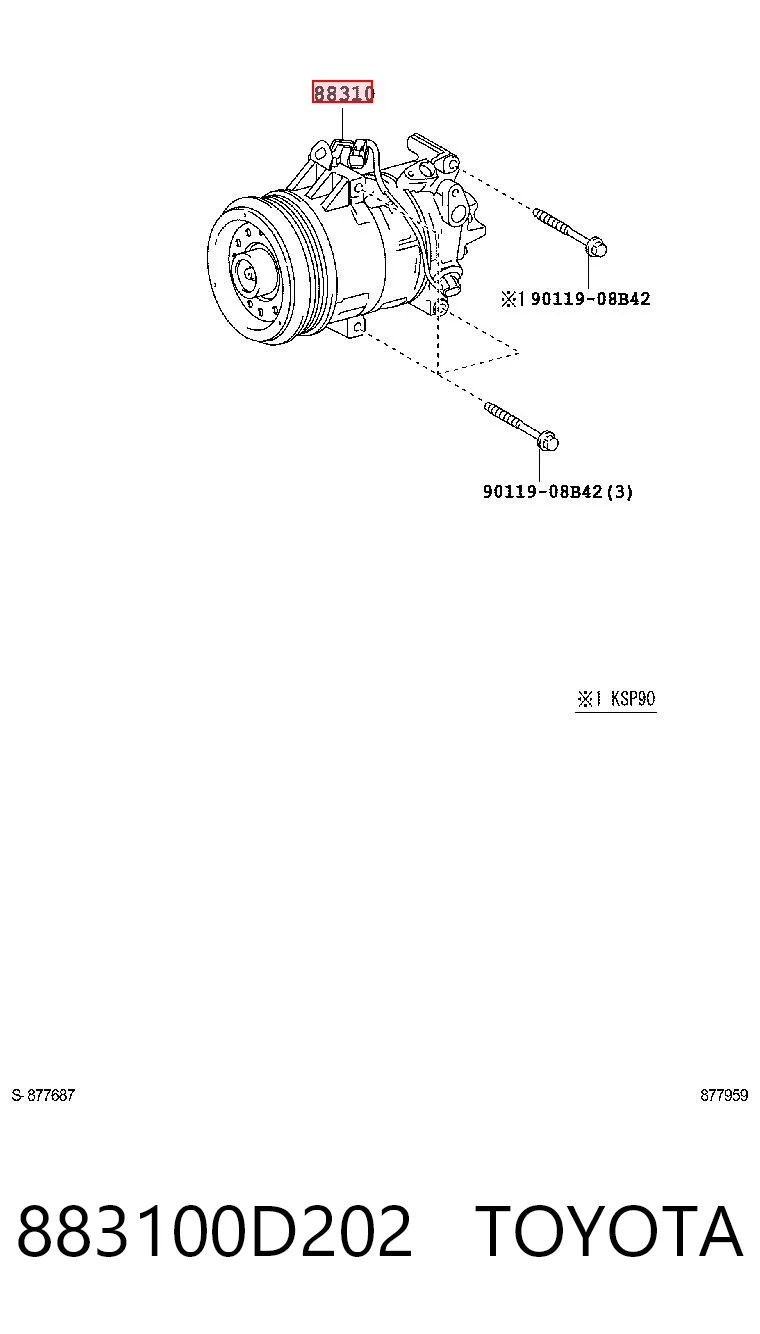 883100D202 Toyota Sprężarka klimatyzacji