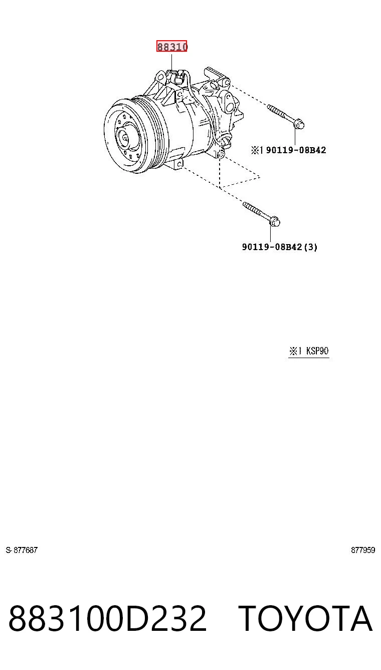 883100D232 Toyota Sprężarka klimatyzacji
