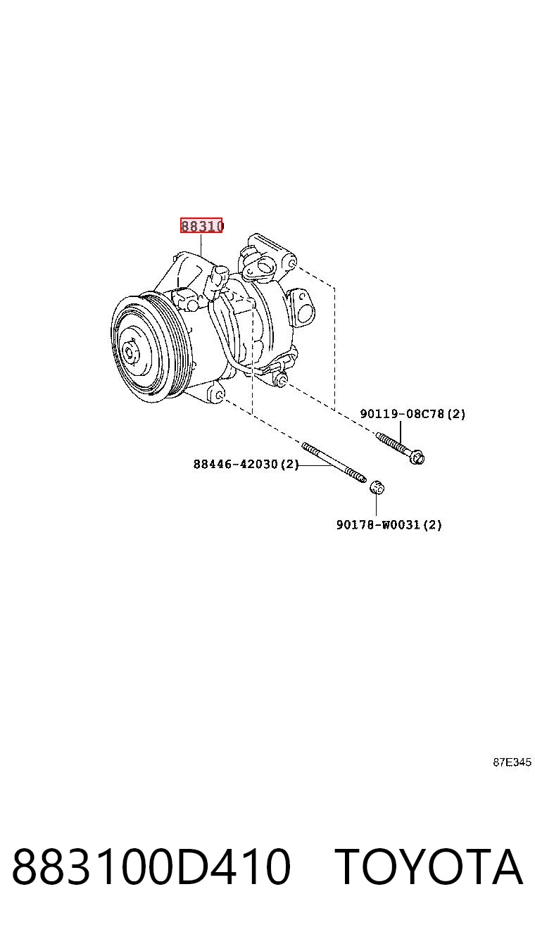 Sprężarka klimatyzacji Toyota Yaris hatchback (P13) (2011 - 2020) cena, od 198,44 USD