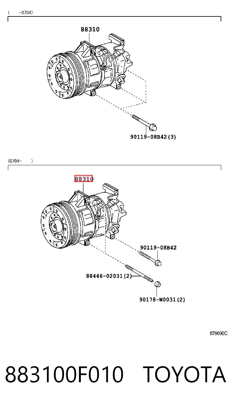883100F010 Toyota Sprężarka klimatyzacji