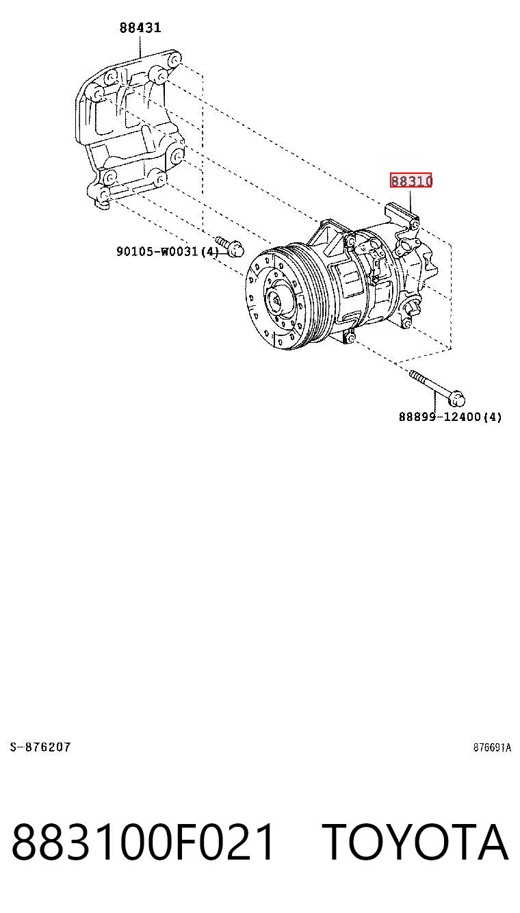 883100F021 Toyota Sprężarka klimatyzacji