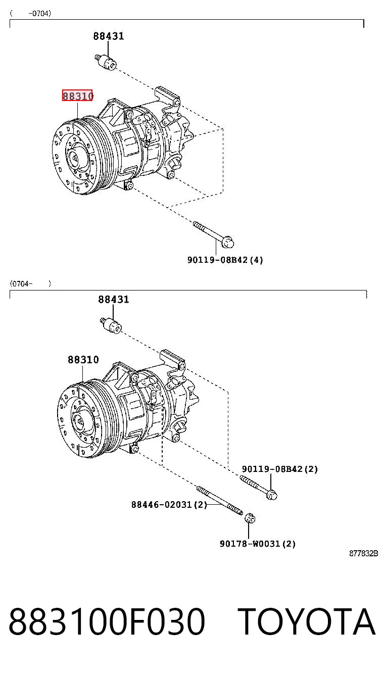 883100F030 Toyota Sprężarka klimatyzacji
