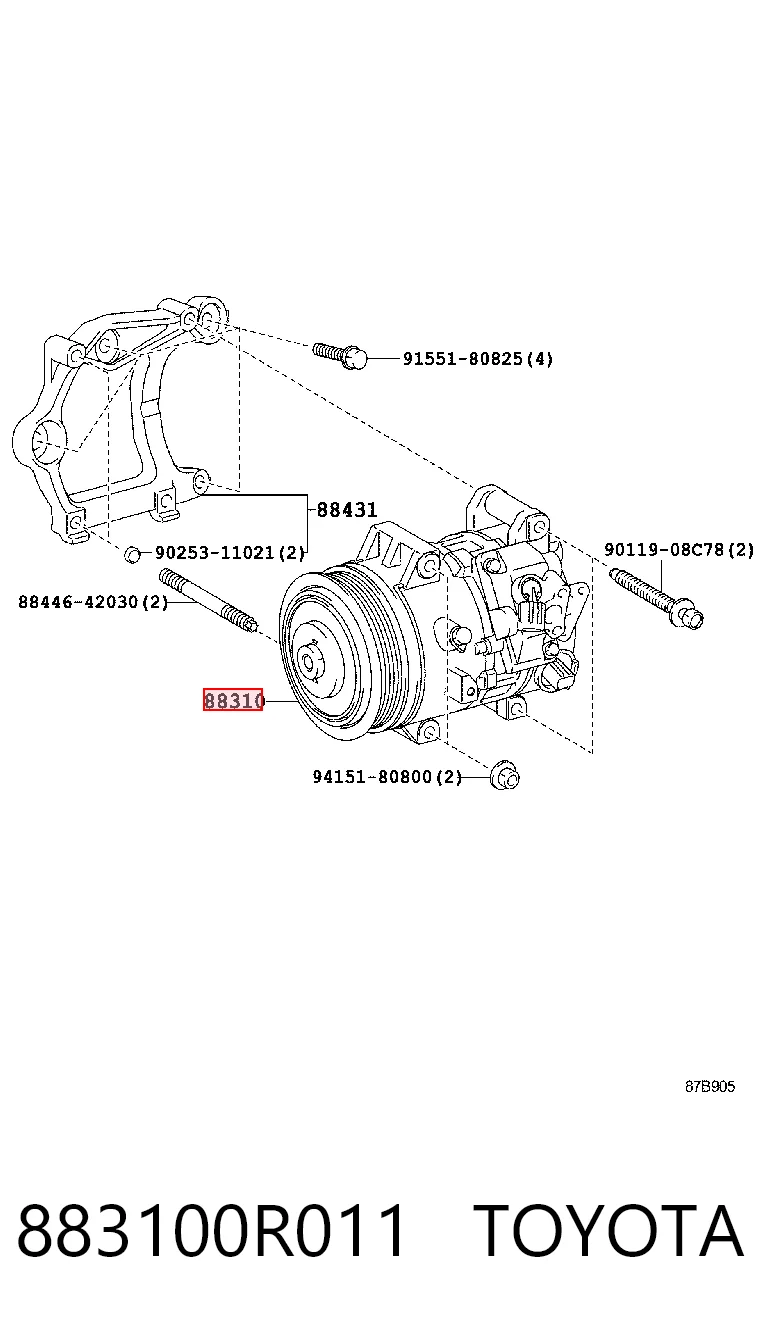 883100R011 Toyota Sprężarka klimatyzacji