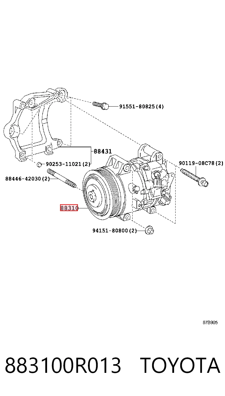 883100R013 Toyota Sprężarka klimatyzacji