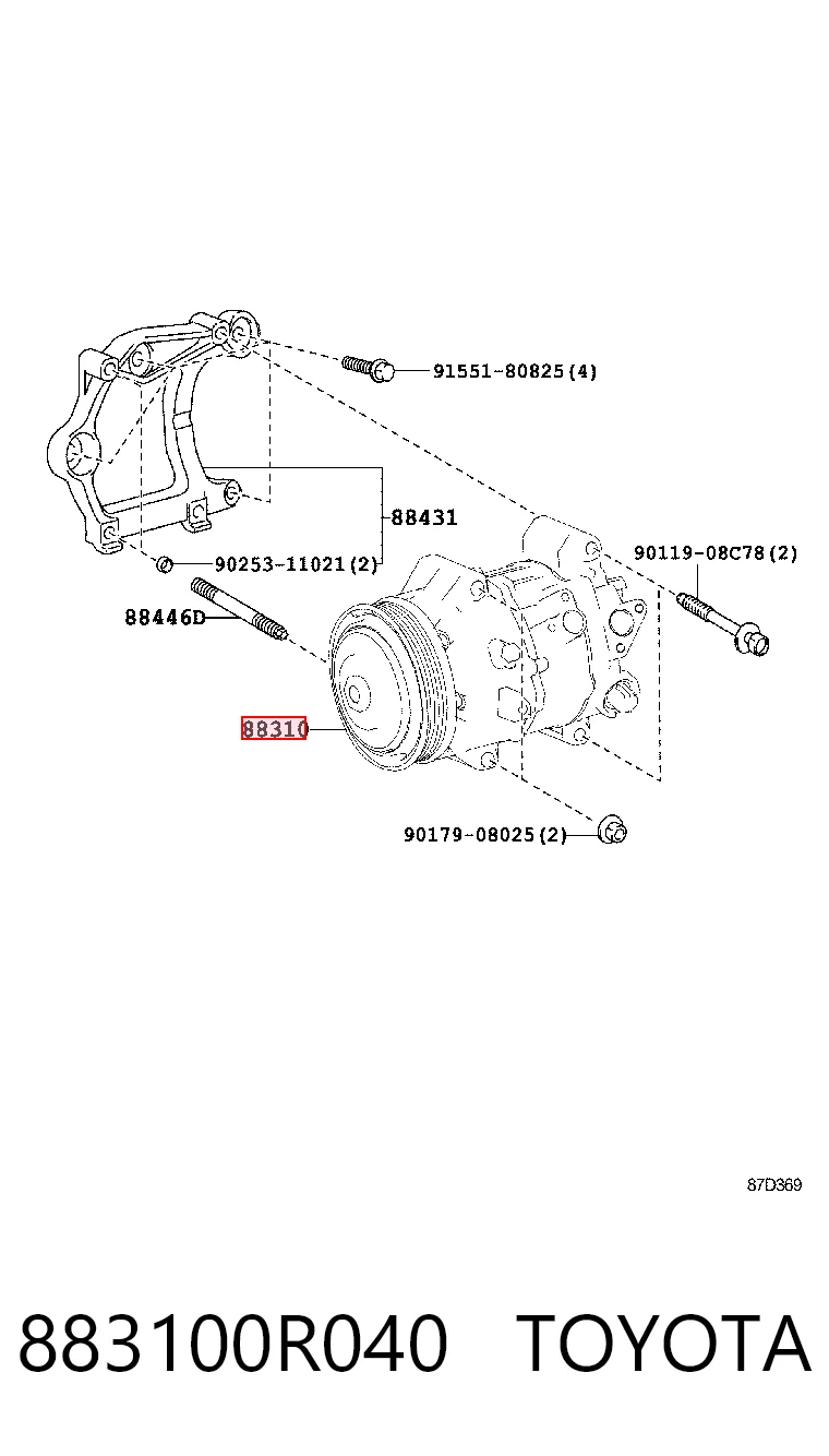 883100R040 Toyota Sprężarka klimatyzacji