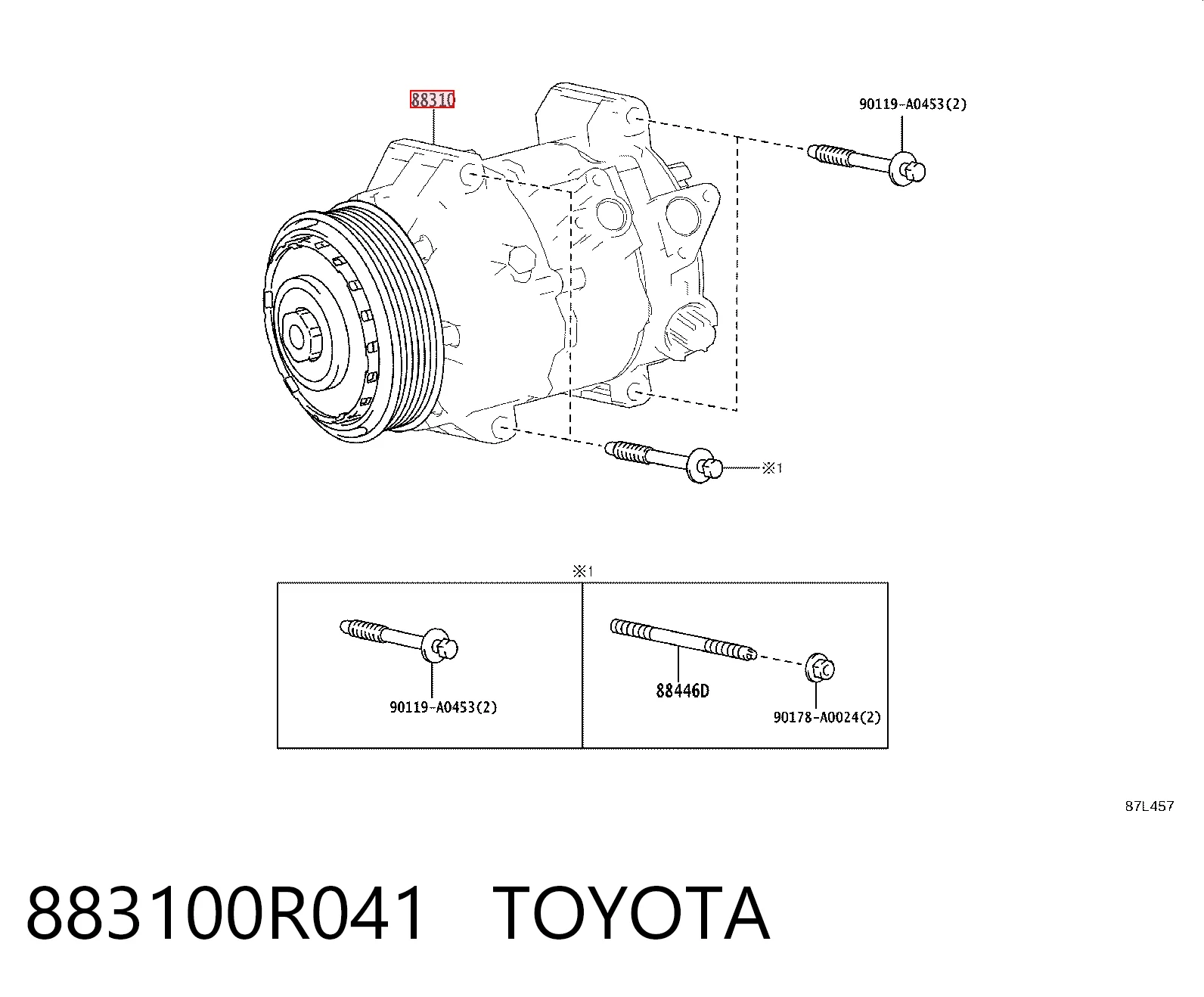 883100R041 Toyota Sprężarka klimatyzacji