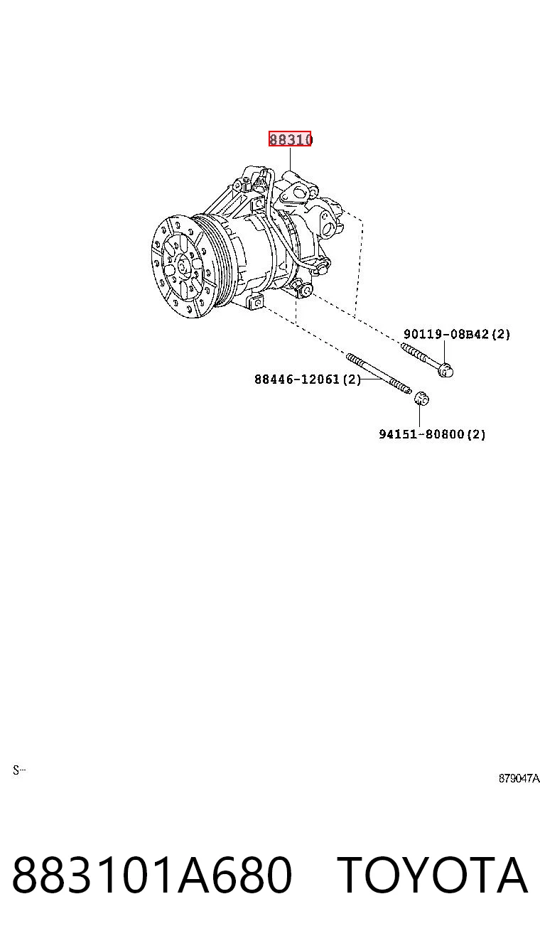883101A680 Toyota Sprężarka klimatyzacji
