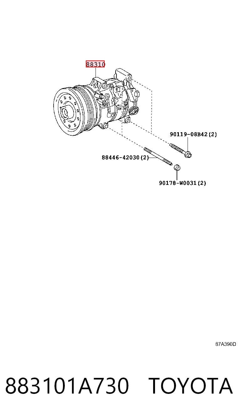 883101A730 Toyota Sprężarka klimatyzacji