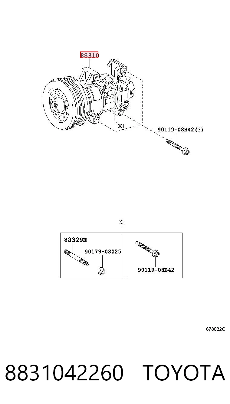 8831042260 Toyota Sprężarka klimatyzacji