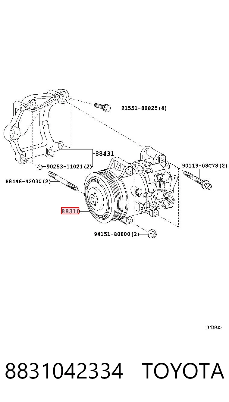 8831042334 Toyota Sprężarka klimatyzacji