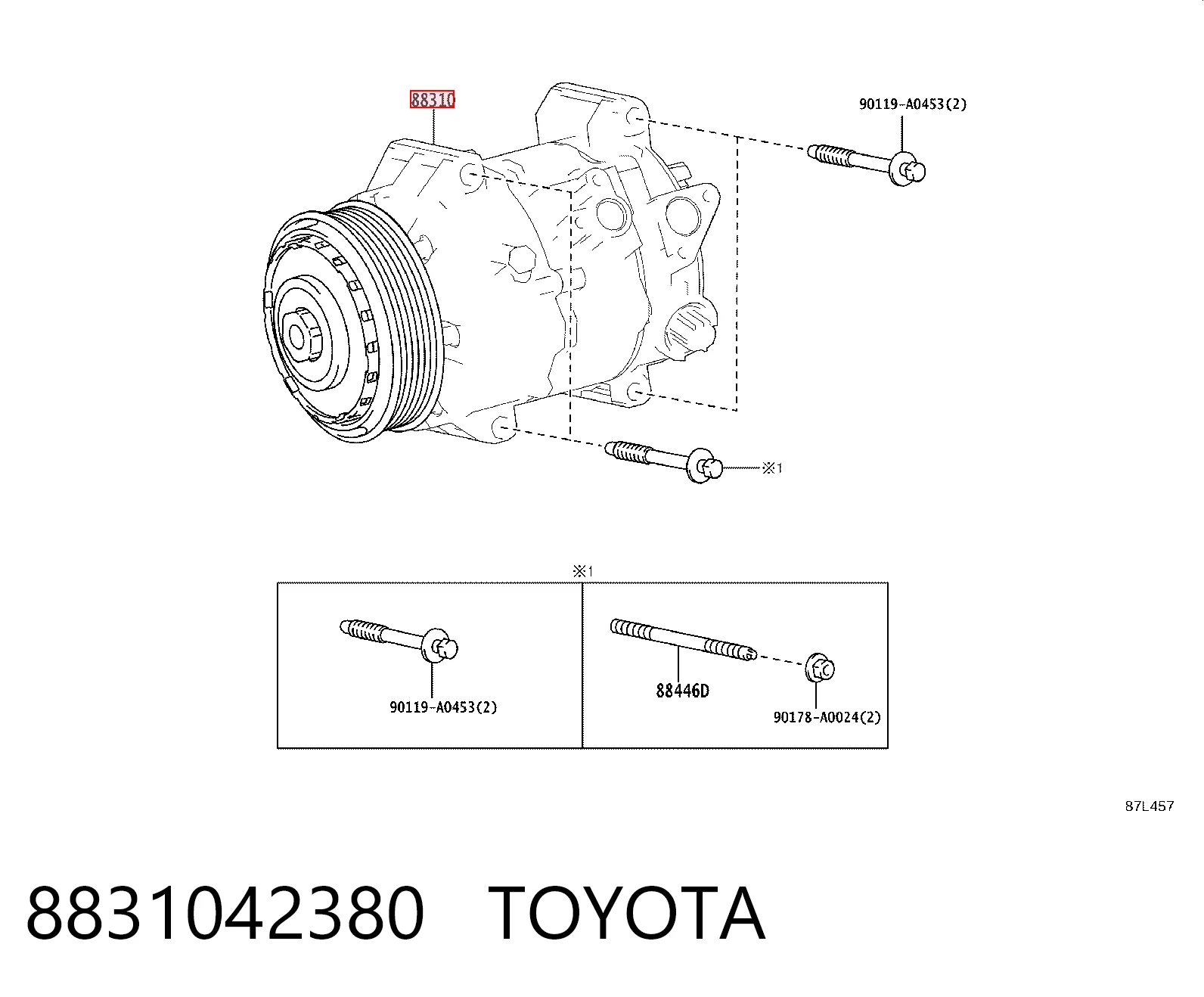 8831042380 Toyota Sprężarka klimatyzacji
