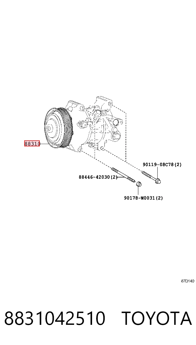 8831042510 Toyota Sprężarka klimatyzacji